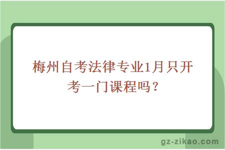 梅州自考法律專(zhuān)業(yè)1月只開(kāi)考一門(mén)課程嗎？