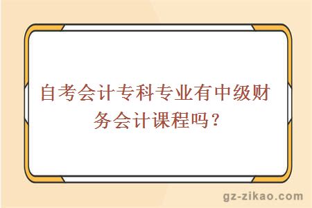 自考會(huì )計專(zhuān)科專(zhuān)業(yè)有中級財務(wù)會(huì )計課程嗎？