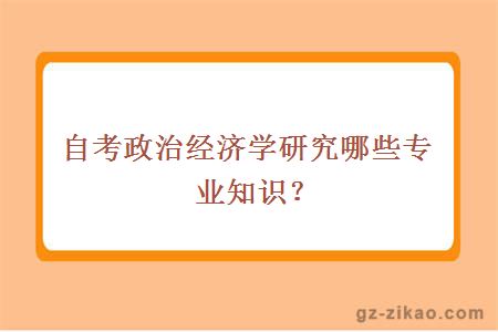 自考政治經(jīng)濟學(xué)研究哪些專(zhuān)業(yè)知識？
