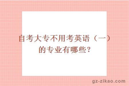 自考大專(zhuān)不用考英語(yǔ)（一）的專(zhuān)業(yè)有哪些？