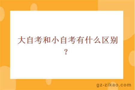 大自考和小自考有什么區別？