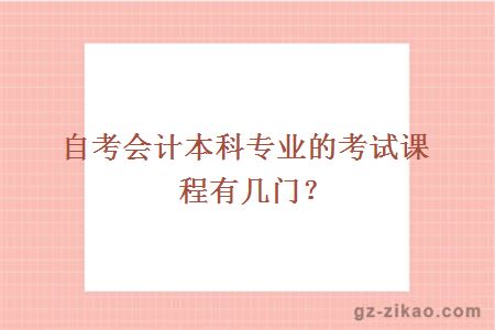 自考會(huì )計本科專(zhuān)業(yè)的考試課程有幾門(mén)？