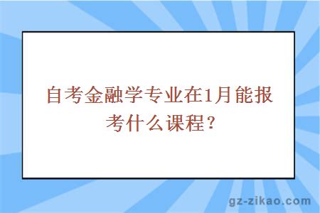 自考金融學(xué)專(zhuān)業(yè)在1月能報考什么課程？