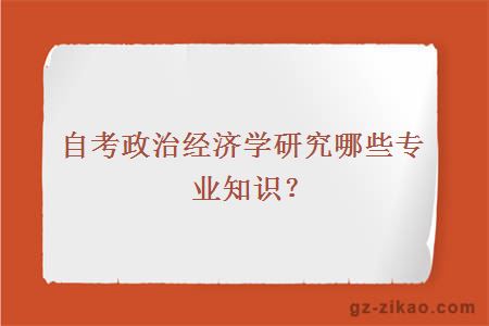 自考政治經(jīng)濟學(xué)研究哪些專(zhuān)業(yè)知識？
