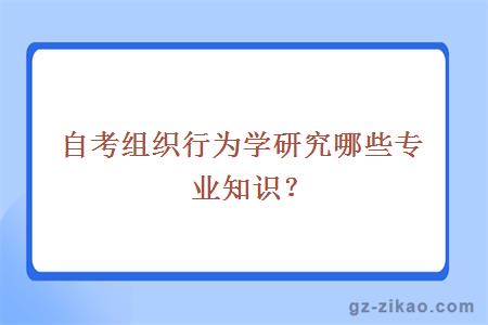 自考組織行為學(xué)研究哪些專(zhuān)業(yè)知識？