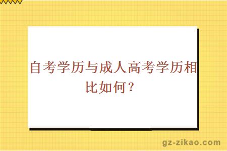 自考學(xué)歷與成人高考學(xué)歷相比如何？