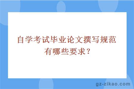 自學(xué)考試畢業(yè)論文撰寫(xiě)規范有哪些要求？