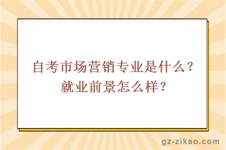 自考市場(chǎng)營(yíng)銷(xiāo)專(zhuān)業(yè)是什么？就業(yè)前景怎么樣？