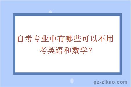 自考專(zhuān)業(yè)中有哪些可以不用考英語(yǔ)和數學(xué)？