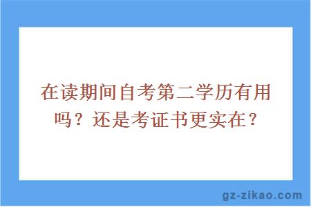 在讀期間自考第二學(xué)歷有用嗎?還是考證書(shū)更實(shí)在？ 