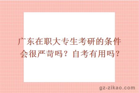 廣東在職大專(zhuān)生考研的條件會(huì )很?chē)揽羻?？自考有用嗎? width=