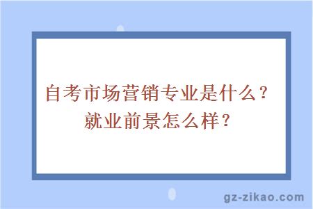 自考市場(chǎng)營(yíng)銷(xiāo)專(zhuān)業(yè)是什么？就業(yè)前景怎么樣？