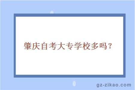 肇慶自考大專(zhuān)學(xué)校多嗎？