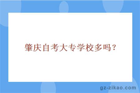 肇慶自考大專(zhuān)學(xué)校多嗎？