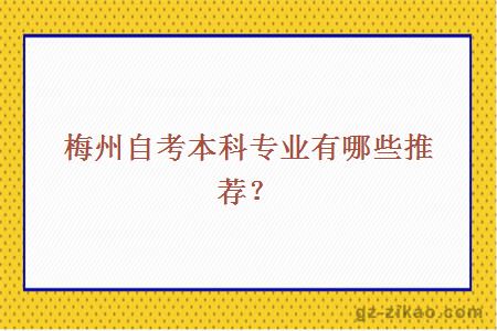 梅州自考本科專(zhuān)業(yè)有哪些推薦？