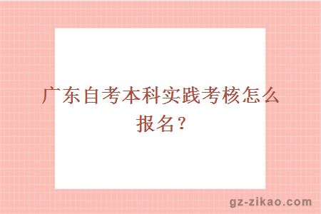 廣東自考本科實(shí)踐考核怎么報名？