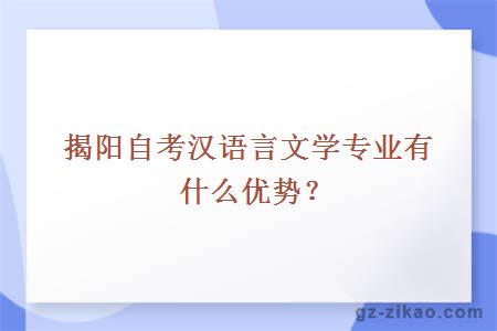 揭陽(yáng)自考漢語(yǔ)言文學(xué)專(zhuān)業(yè)有什么優(yōu)勢？