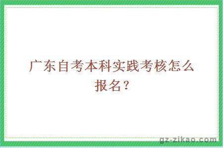 廣東自考本科實(shí)踐考核怎么報名？