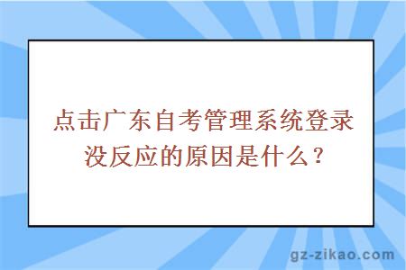 點(diǎn)擊廣東自考管理系統登錄沒(méi)反應的原因是什么？