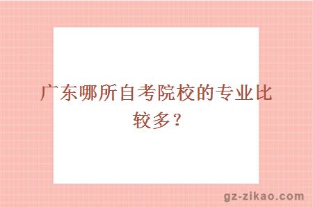 廣東哪所自考院校的專(zhuān)業(yè)比較多？