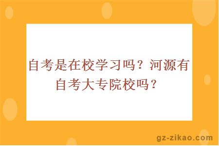 自考是在校學(xué)習嗎？河源有自考大專(zhuān)院校嗎？