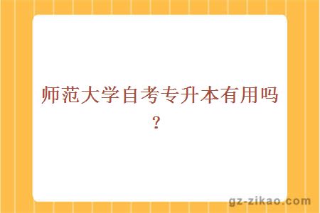 師范大學(xué)自考專(zhuān)升本有用嗎？
