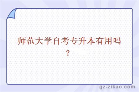 師范大學(xué)自考專(zhuān)升本有用嗎？
