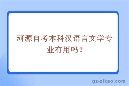 河源自考本科漢語(yǔ)言文學(xué)專(zhuān)業(yè)有用嗎？