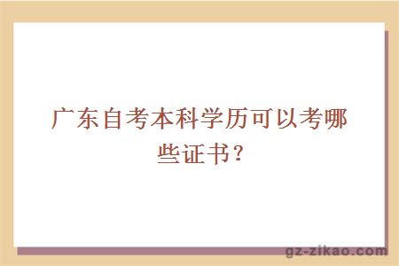 廣東自考本科學(xué)歷可以考哪些證書(shū)？