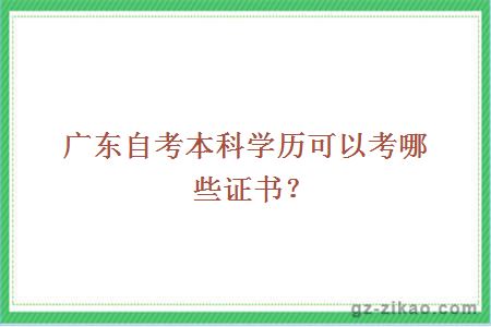 廣東自考本科學(xué)歷可以考哪些證書(shū)？