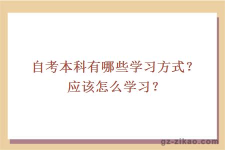自考本科有哪些學(xué)習方式？應該怎么學(xué)習？
