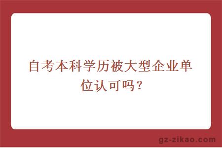 自考本科學(xué)歷被大型企業(yè)單位認可嗎？