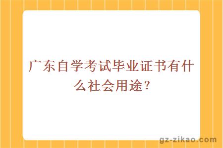 廣東自學(xué)考試畢業(yè)證書(shū)有什么社會(huì )用途？