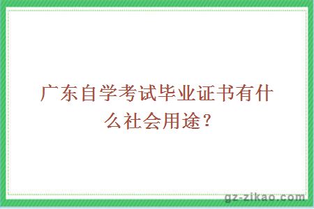 廣東自學(xué)考試畢業(yè)證書(shū)有什么社會(huì )用途？