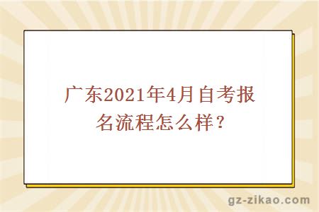 廣東2021年4月自考報名流程怎么樣？