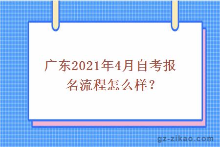 廣東2021年4月自考報名流程怎么樣？