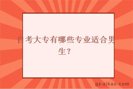 自考大專(zhuān)有哪些專(zhuān)業(yè)適合男生？