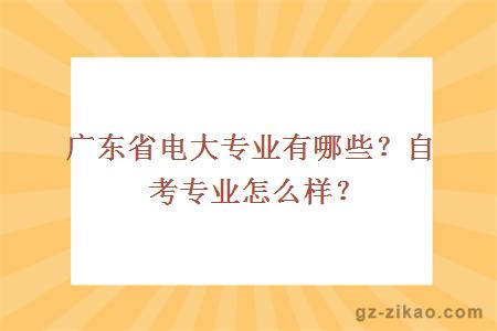 廣東省電大專(zhuān)業(yè)有哪些？自考專(zhuān)業(yè)怎么樣？