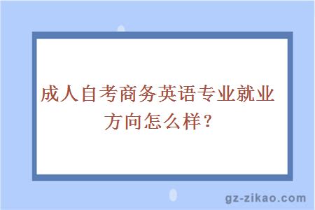 成人自考商務(wù)英語(yǔ)專(zhuān)業(yè)就業(yè)方向怎么樣？
