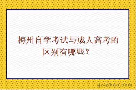 梅州自學(xué)考試與成人高考的區別有哪些？