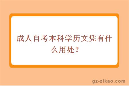 成人自考本科學(xué)歷文憑有什么用處？