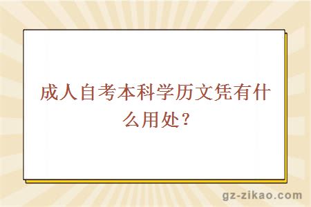 成人自考本科學(xué)歷文憑有什么用處？