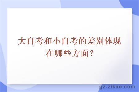 大自考和小自考的差別體現在哪些方面？