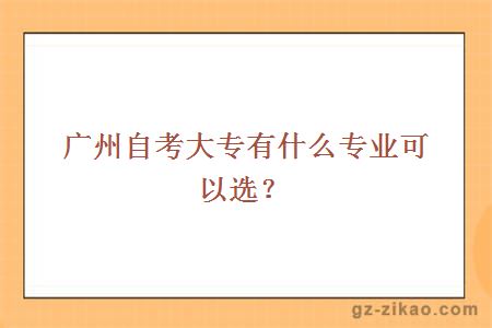 廣州自考大專(zhuān)有什么專(zhuān)業(yè)可以選？