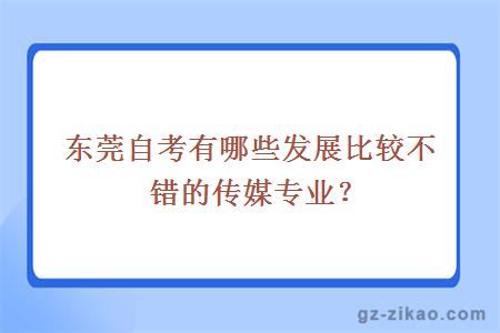 東莞自考有哪些發(fā)展比較不錯的傳媒專(zhuān)業(yè)？