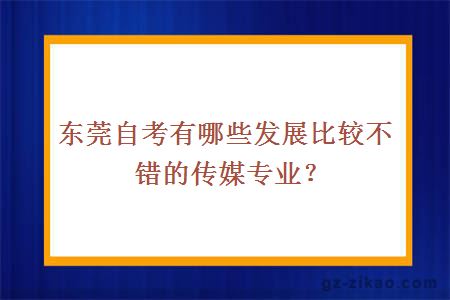 東莞自考有哪些發(fā)展比較不錯的傳媒專(zhuān)業(yè)？