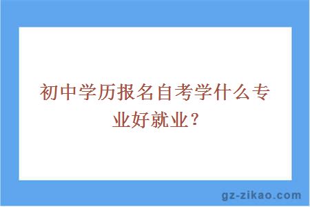 初中學(xué)歷報名自考學(xué)什么專(zhuān)業(yè)好就業(yè)？