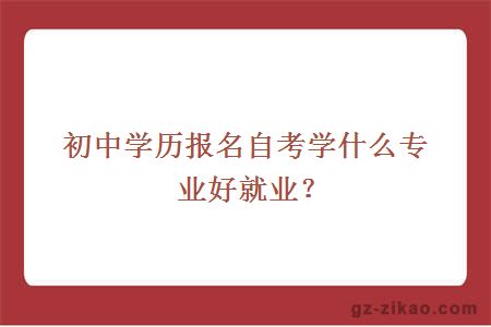 初中學(xué)歷報名自考學(xué)什么專(zhuān)業(yè)好就業(yè)？