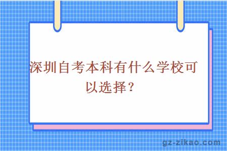 深圳自考本科有什么學(xué)?？梢赃x擇？