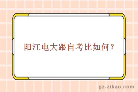 陽(yáng)江電大跟自考比如何？